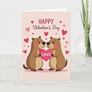 Cartão de Amor de Urso Fofo do Dia dos Namorados
