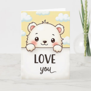 Cartão de Amor de Urso Polar Fofo