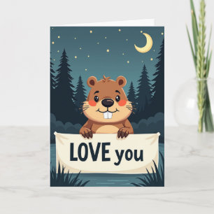 Cartão de Amor do Castor ao Luar