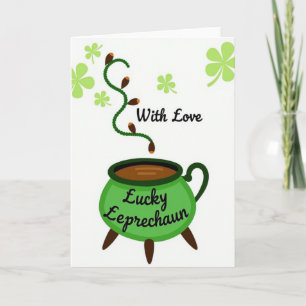 Cartão de Amor do Leprechaun Sortudo para Parceiro
