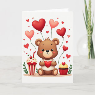 Cartão de Amor do Ursinho Teddy Fofo