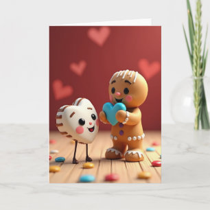 Cartão de Amor Doce de Gengibre