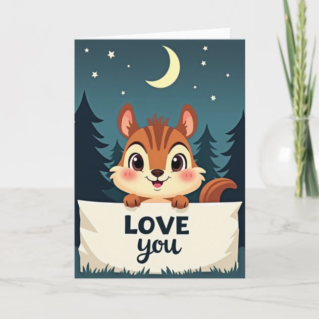 Cartão de Amor Doce Esquilo (Frente)