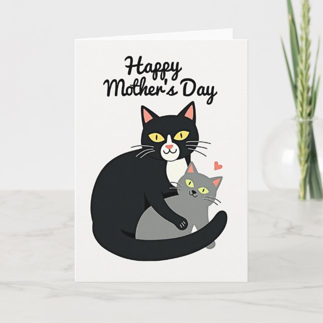 Cartão de Amor dos Gatos de Bolinhas (Frente)