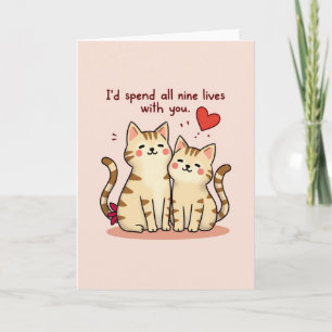 Cartão de Amor dos Nove Vidas dos Gatos