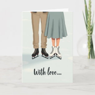 Cartão de Amor dos Patinadores de Coração