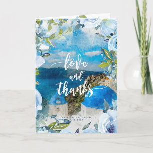 Cartão de amor e agradecimento floral de Santorini