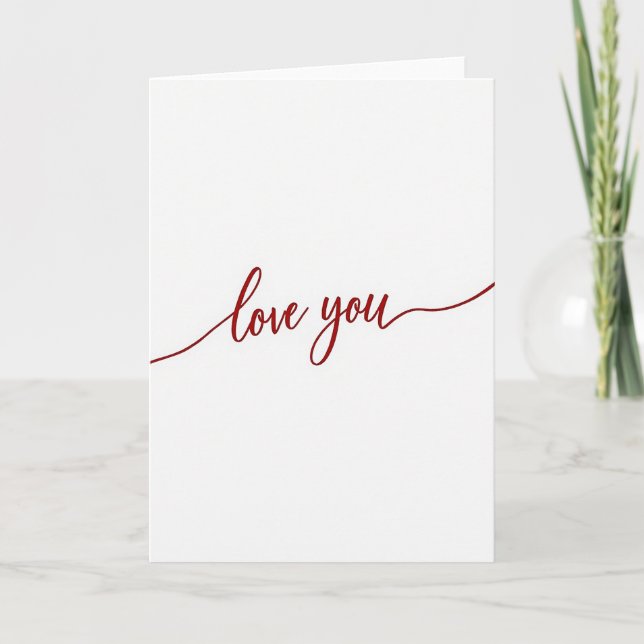 Cartão de Amor Escrito em Vermelho (Frente)