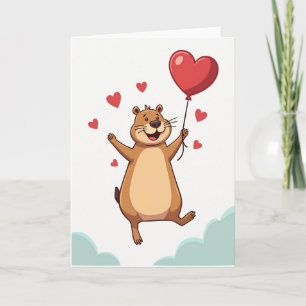 Cartão de Amor Feliz do Groundhog
