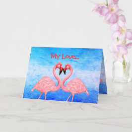 Cartão de Amor Flamingo Dance