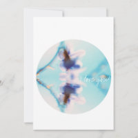 Cartão de Amor Flor Roxa Azul Pastel Pálido Água