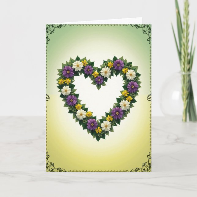 Cartão de Amor Floral da Primavera (Frente)