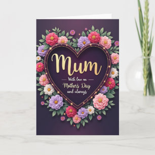 Cartão de Amor Floral de Mãe