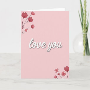 Cartão de Amor Floral Romântico Limpo