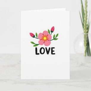 Cartão de Amor Floral Rosa