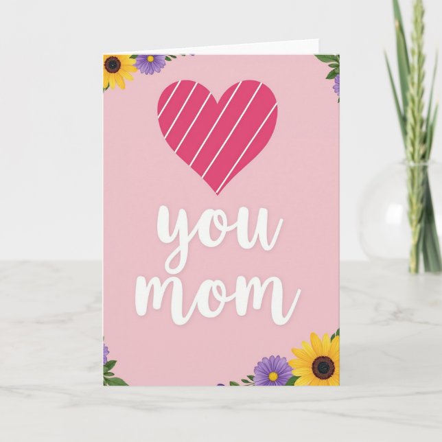 Cartão de Amor Fuchsia Você Mãe (Frente)
