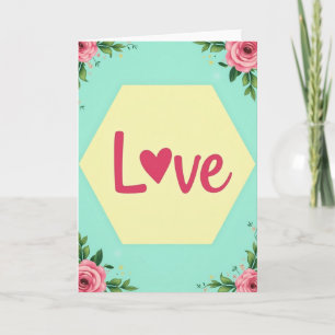 Cartão de Amor Hexágono Amarelo