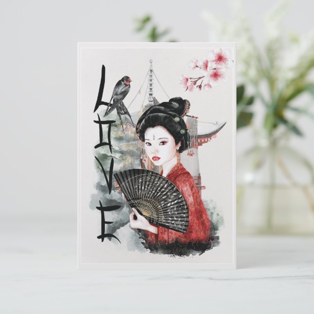 Cartão de Amor Japonês  (Em pé/Frente)