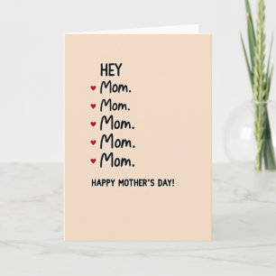 Cartão de Amor Manuscrito Ei Mãe