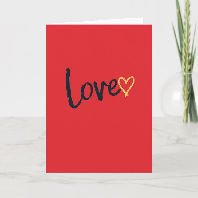 Cartão de Amor Manuscrito Vermelho (Frente)