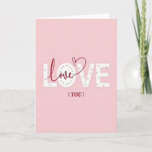 Cartão de Amor Minimalista com Corações Pequenos