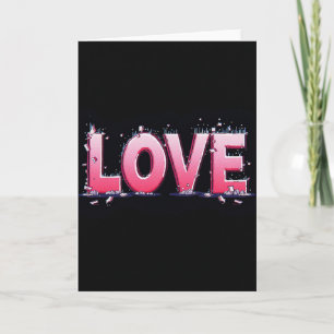 Cartão de Amor Minimalista com Glitch