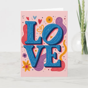 Cartão de Amor Minimalista com Linha Tracejada