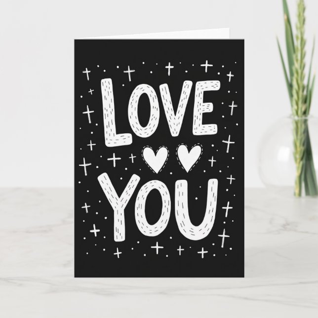 Cartão de Amor Minimalista com Linhas (Frente)
