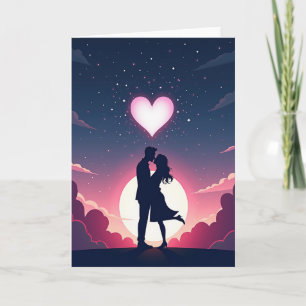 Cartão de Amor Minimalista de Beijo