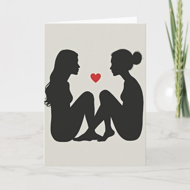 Cartão de Amor Minimalista Lésbico (Frente)