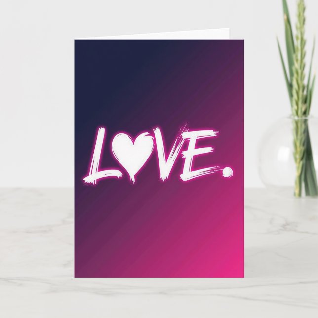 Cartão de Amor Neon Simples (Frente)