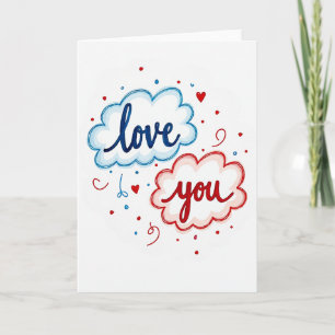 Cartão de Amor Nuvem Romântica