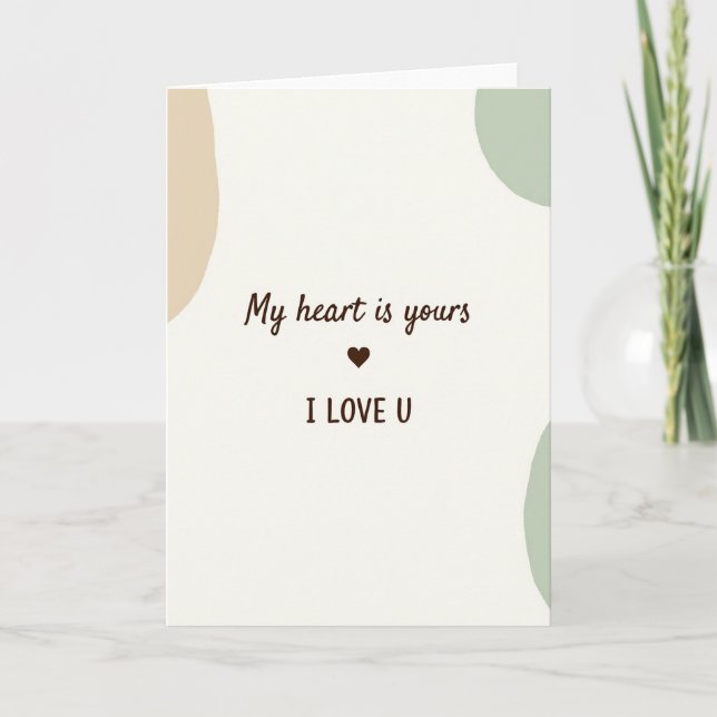Cartão de Amor Orgânico Minimalista (Frente)