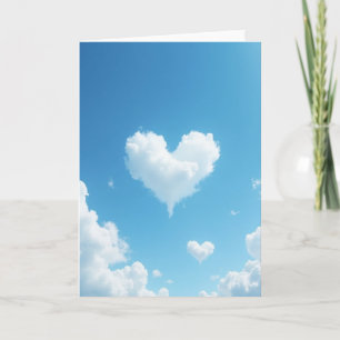 Cartão de Amor Paisagem de Nuvens no Coração