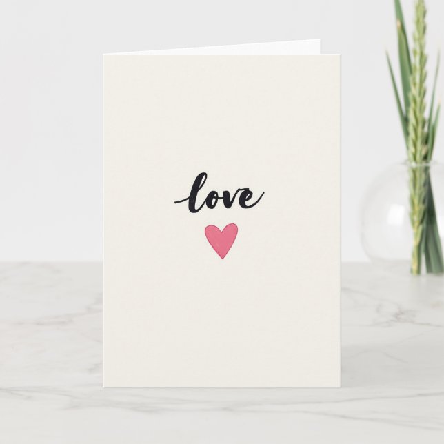 Cartão de Amor Pintado Romântico Limpo (Frente)