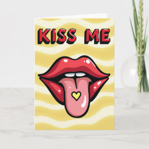Cartão de Amor Pop Art Beije Meus Lábios