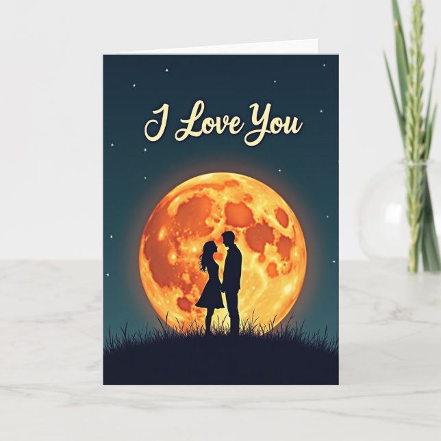 Cartão de Amor Romântico ao Luar (Frente)