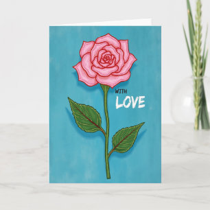Cartão de Amor Rosa Azul Rosa