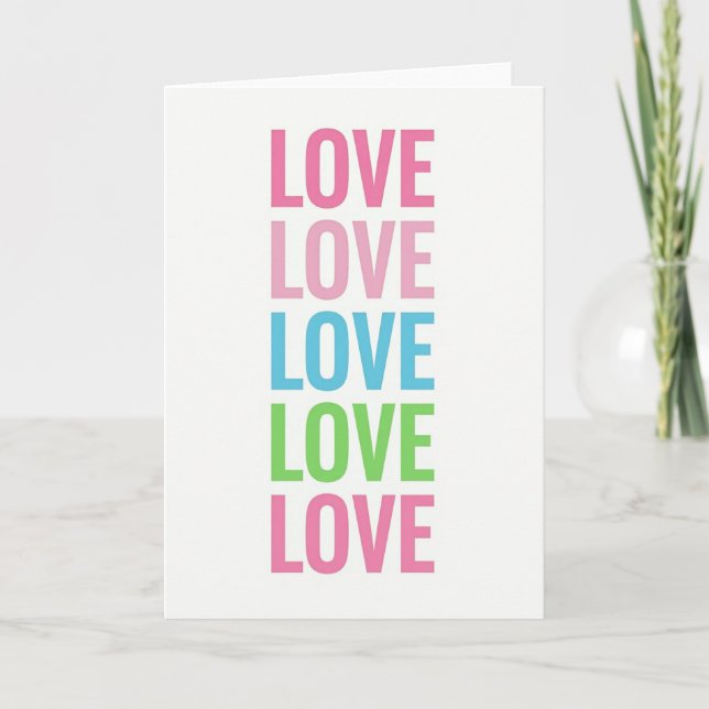Cartão de Amor Rosa Multi Cor (Frente)