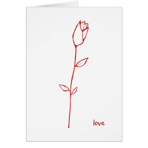 Cartão de Amor Rosebud Vermelho