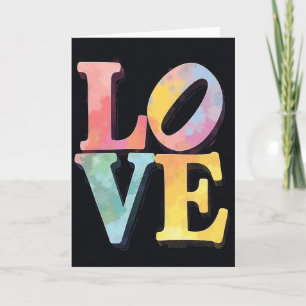 Cartão de Amor Simples em Aquarela