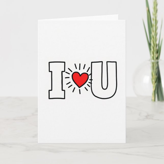 Cartão de Amor Simples Eu Amo Você (Frente)