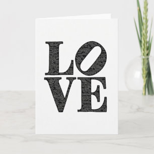 Cartão de Amor Simples Preto e Branco