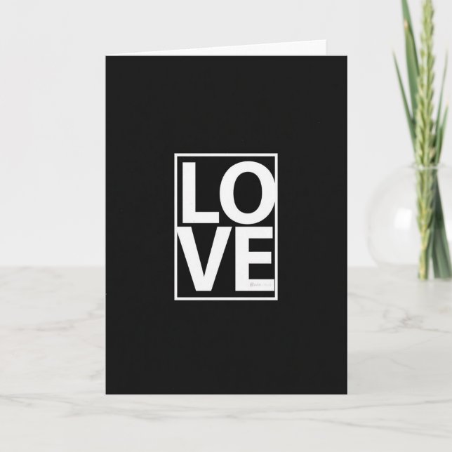 Cartão de Amor Simples Preto e Branco (Frente)