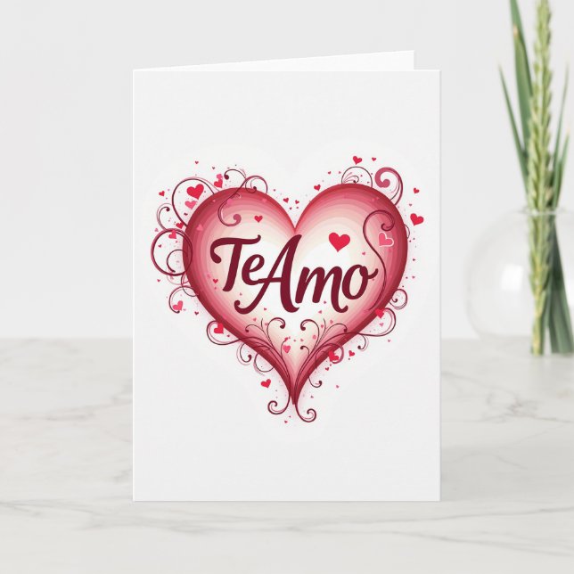 Cartão de Amor Simples Te Amo Coração (Frente)