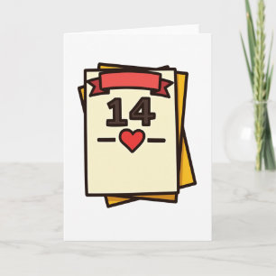 Cartão de Amor Sincero de Data 14