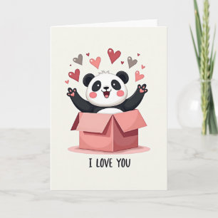 Cartão de Amor Surpresa do Panda Fofo