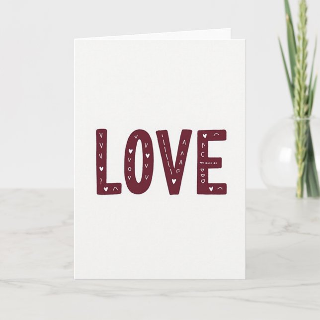 Cartão de Amor Vermelho Minimalista (Frente)