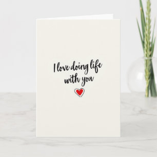Cartão de Amor Vermelho Vivendo a Vida com Você