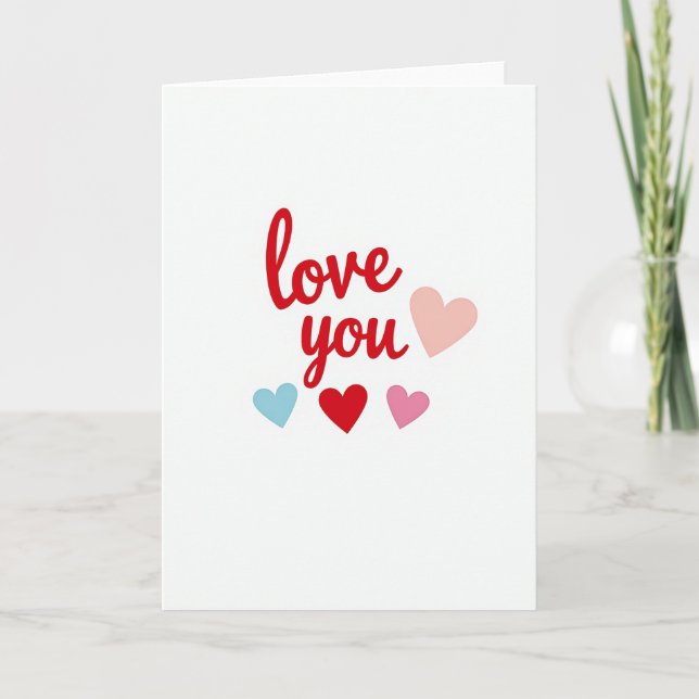 Cartão de Amor Você Corações (Frente)